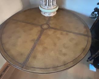 View of the top of the Maitland Smith leather top~