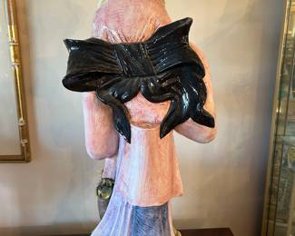 Additional rear view of Tall Geisha Porcelain figurine, made in Italy ~