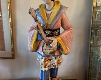 Tall Porcelain musical figurine, made in Italy, 33"H x 12"W x 13"D, was $265, NOW $195