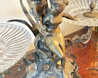 Additional closeup view of Brass Angel Statue, Plate and Vase decorative, By Castilian Trading ~