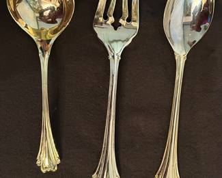 F.B. Rogers (Italy), gold plated serving ladle, spoon and meta fork, was $15, NOW $10