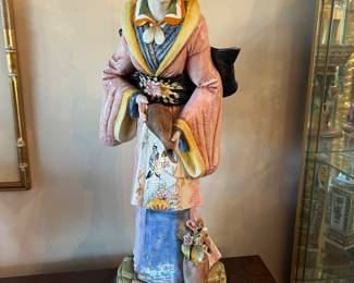 Tall Geisha Porcelain figurine, made in Italy, 33"H x 12"W x 13"D, was $265, NOW $195