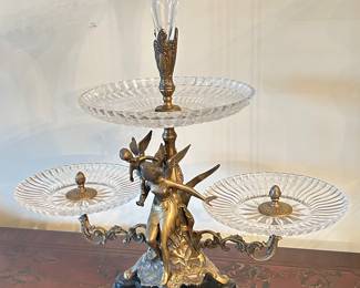 Brass Angel Statue, Plate and Vase decorative, By Castilian Trading, 23"W x 25"H x 10"D, was $499, NOW $375