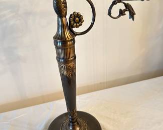 Additional closeup view of base of Bronze Hurricane Candle Holder ~