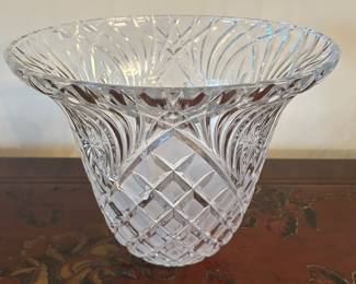 Crystal vase with open bottom (lamp shade?), 11"W x 9"W, was $35, NOW $25