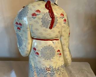 Rear view of Chinese famille rose figure of Shouxing, God of Longevity~