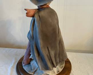 Additional back view of Capodimonte Man w/dog sculpture ~