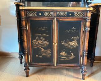Theodore Alexander Chinoiserie cabinet bar server, excellent piece of hand painted details, 44"W x 36"H x 16"D, was $1199, NOW $799