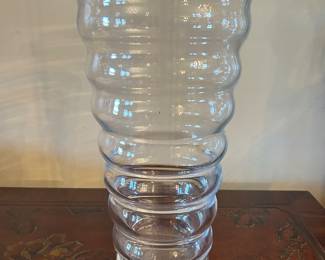 Handmade ribbed glass vase, 16"W x 9"W, was $34, NOW $24