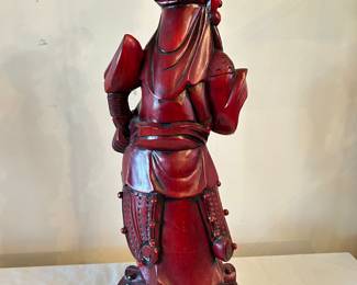 Additional back view of Guan Yu Wooden Carved Red Statue~