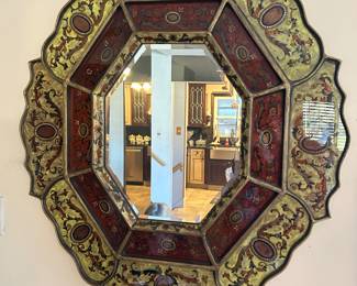 Venetian Reverse Painted Mirror, 34"W x 39"H, $85