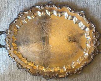 30 Wallace Heavy Silver Plate  Footed Tray