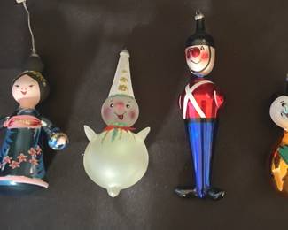 Rare Vintage Di Carini Italian Blown Glass Ornaments,