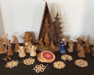 Wood Hand Carved Vintage Germany Angels