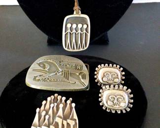 Modernist Signed Jewelry Michael Katz, Metzke  Landerholm