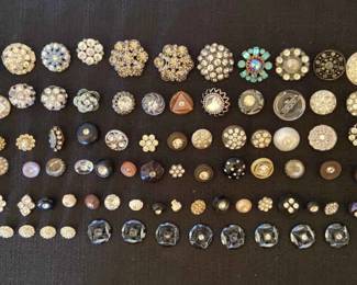 Large Lot All Rhinestone Buttons