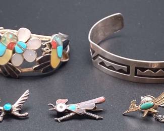 Vtg Sterling Native American Jewelry