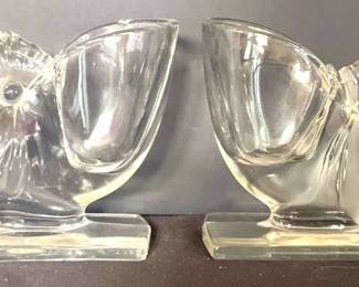 Vintage Crystal Nautilus Vases