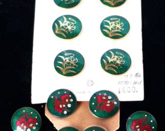 Antique Vintage Cloisonne Buttons