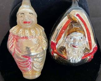 Antique Rare Elf Clown Christmas Ornaments