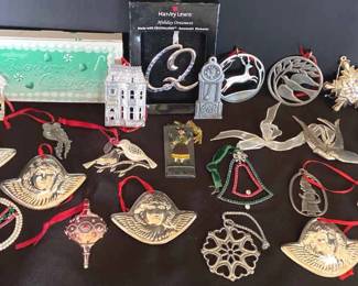 Pewter Silver Plate Christmas Ornaments 