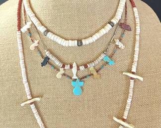 Vintage Native Fetish Bead Necklaces