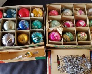 Vintage Christmas Ornaments Ribbons