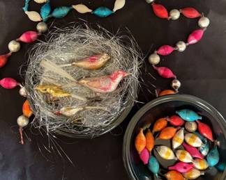 Antique Bird MultiColor Garland Ornaments