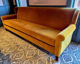Custom-Built Golden Mohair Sofa $1,450 or bid #169