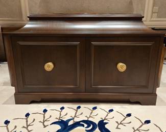 This cabinet has a TV inside that rises up on command! There is a switch inside, but a remote can be added. $400 or bid #255