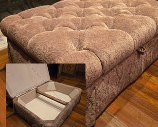 Tufted Chenille Storage Ottoman $195 or bid #130