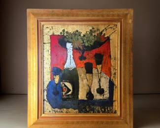 JIRI TYLEK, listed artist, 55x46" Oil & Gold Leaf on Board $1,495 or bid #50