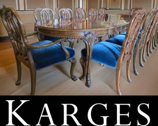 Chippendale Dining Set for 12 by KARGES Furniture Co. $4,995 or bid #26
