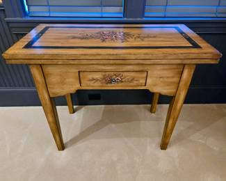 Tole-painted Flip Top Game Table $350 or bid #97