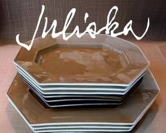 Set of 12 Octagon Plates by JULISKA $225 or bid #24