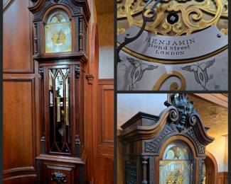 Victorian Mahogany Hand-Carved Longcase Clock $4,500 or bid #1