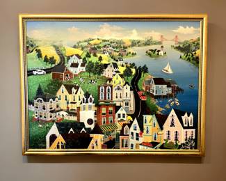 ROBERT LOGRIPPO acrylic on canvas "Down by the Riverside" $750 or bid #74