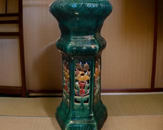 Green Glazed Chinese Jardiniere Stand bid #9