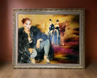 JOANNA ZJAWINSKA acrylic on canvas "Women and Horses" $2,985 or bid #80