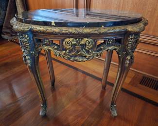 Oval Marble Top Side Table bid #112