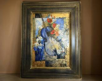 JIRI TYLEK, listed artist, 55x46" Oil & Gold Leaf on Board $1,495 or bid #51