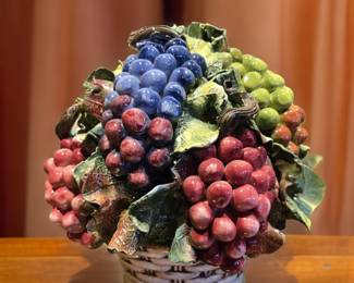 Large Ceramic Vineyard Centerpiece MADE IN ITALY $215 or bid #33