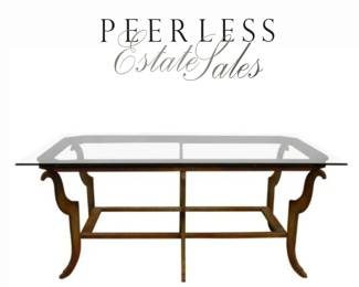 Contemporary Gilt Steel & Glass Coffee Table $795 or bid #132