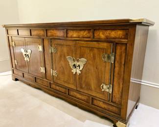 Double Moth Handle Asian-style Credenza $325 or bid #94