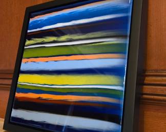 Modern Acrylic Stripe, personalized on the back $145 or bid #159