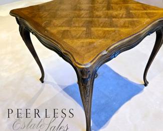 French Louis XV Style Parquetry Game Table $395 or bid #117