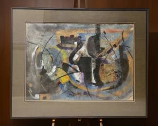 DAVID HEARING mixed media on paper $350 or bid #82