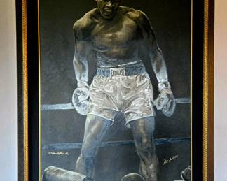 STEPHEN HOLLAND giclee' "Mohammad Ali" signed by artist and Ali $6,995 or bid #78