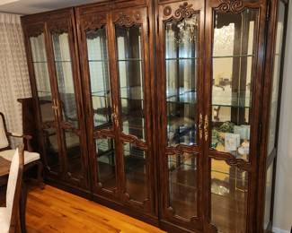 Drexel Heritage china caninet: lighted and 3 separate pieces