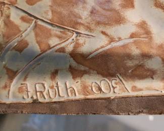 4 panel tile artwork signed by Ruth Faktorowicz